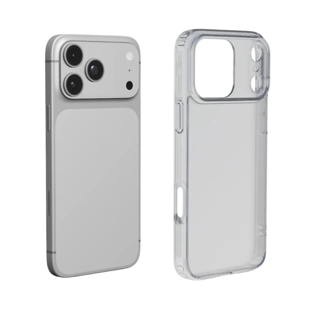 A Clear case with a printed back and clear sides
