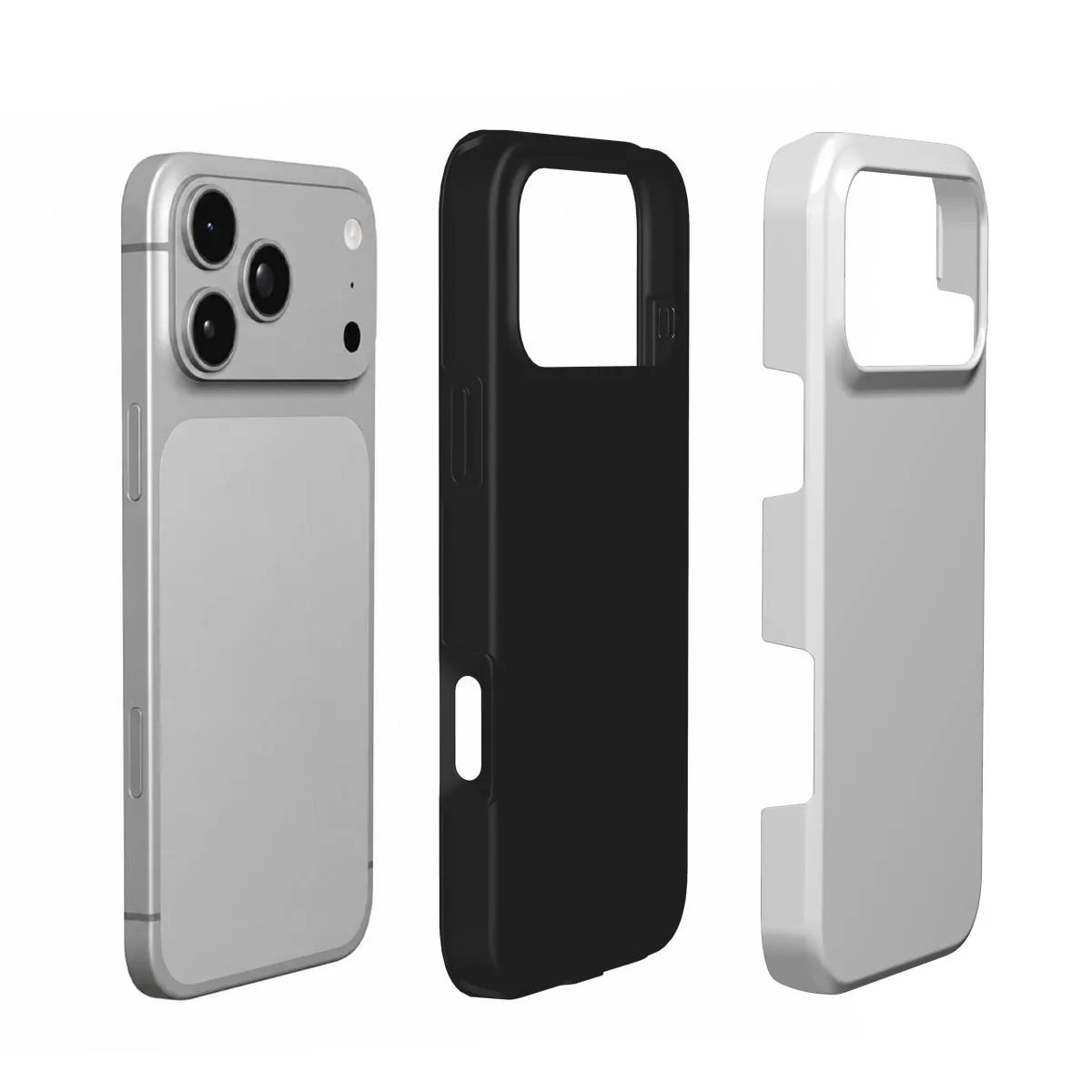 The layers of a Tough case: phone, shock-absorbing liner and printed shell